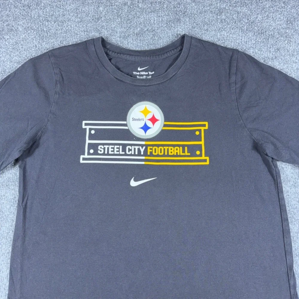 Nike Kids Pittsburgh Steelers Steel City Football Black Graphic Tee Shirt XL